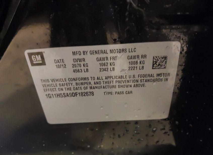 Photo 9 of 2013 Chevrolet Malibu 1LZ (VIN 1G11H5SA9DF182678)