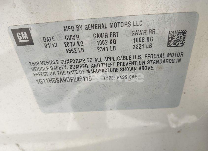 Photo 9 of 2013 Chevrolet Malibu 1LZ (VIN 1G11H5SA9DF246119)