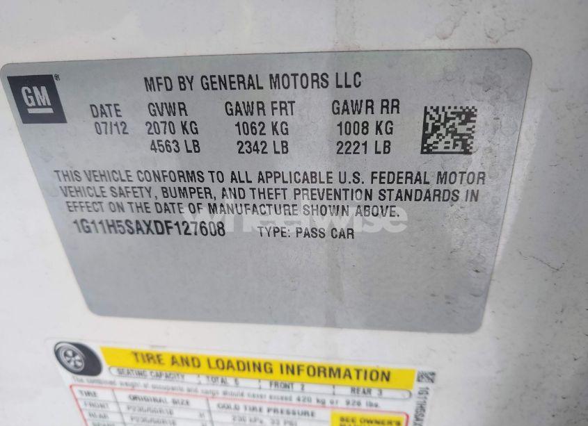 Photo 9 of 2013 Chevrolet Malibu 1LZ (VIN 1G11H5SAXDF127608)