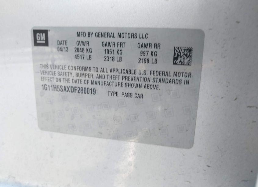 Photo 9 of 2013 Chevrolet Malibu 1LZ (VIN 1G11H5SAXDF280019)