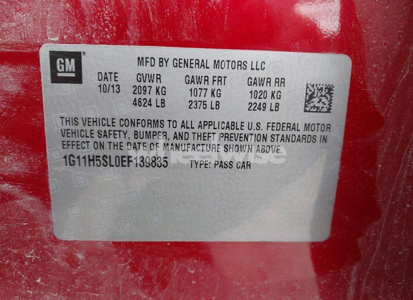 Photo 9 of 2014 Chevrolet Malibu 1LZ (VIN 1G11H5SL0EF139835)