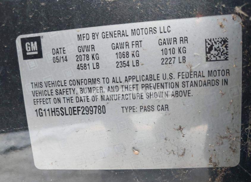 Photo 9 of 2014 Chevrolet Malibu 1LZ (VIN 1G11H5SL0EF299780)