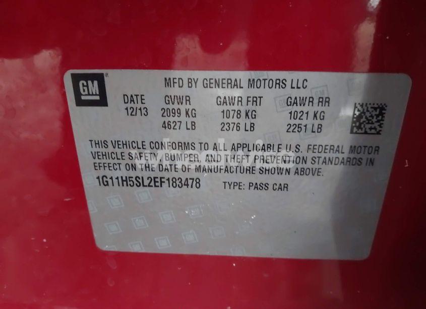 Photo 9 of 2014 Chevrolet Malibu 1LZ (VIN 1G11H5SL2EF183478)