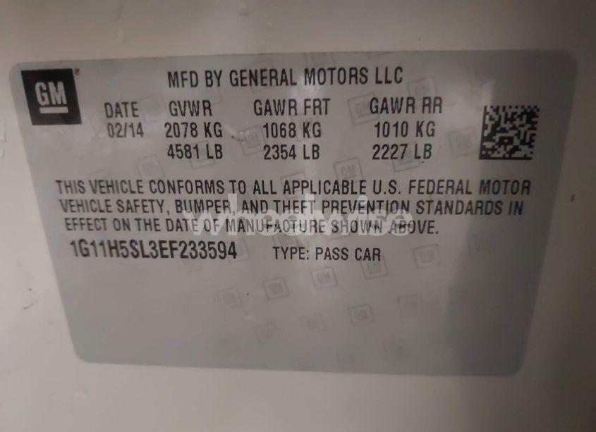 Photo 9 of 2014 Chevrolet Malibu 1LZ (VIN 1G11H5SL3EF233594)