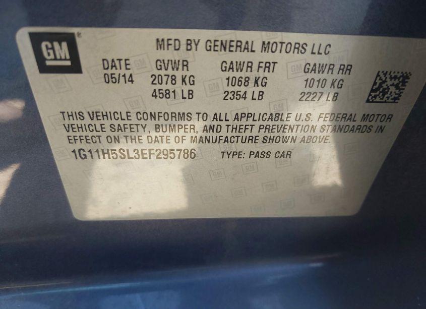 Photo 9 of 2014 Chevrolet Malibu 1LZ (VIN 1G11H5SL3EF295786)