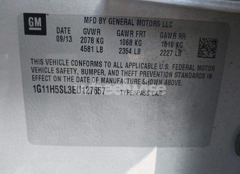 Photo 9 of 2014 Chevrolet Malibu 1LZ (VIN 1G11H5SL3EU127657)