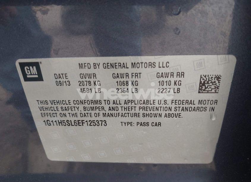 Photo 9 of 2014 Chevrolet Malibu 1LZ (VIN 1G11H5SL6EF125373)