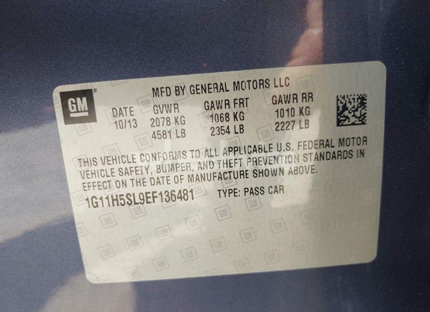 Photo 9 of 2014 Chevrolet Malibu 1LZ (VIN 1G11H5SL9EF136481)