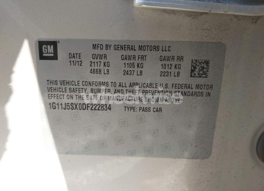 Photo 9 of 2013 Chevrolet Malibu 2LZ (VIN 1G11J5SX0DF222834)