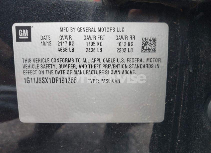 Photo 9 of 2013 Chevrolet Malibu 2LZ (VIN 1G11J5SX1DF191366)