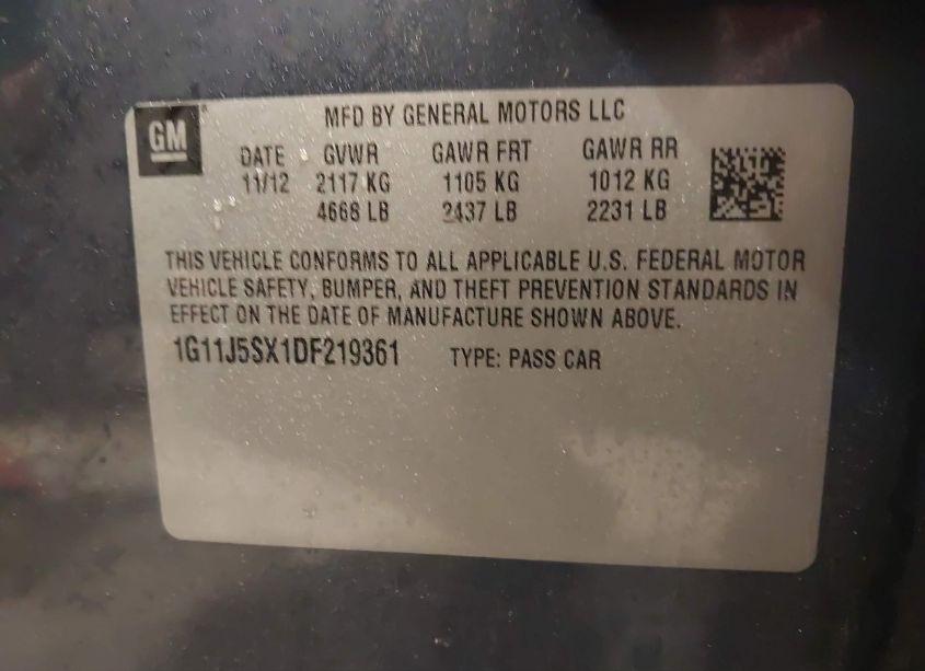 Photo 9 of 2013 Chevrolet Malibu 2LZ (VIN 1G11J5SX1DF219361)
