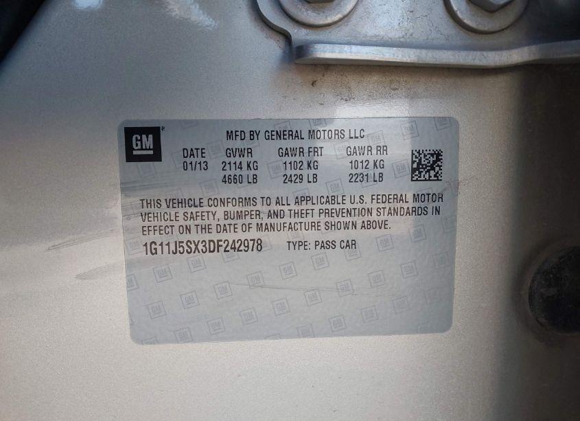 Photo 9 of 2013 Chevrolet Malibu 2LZ (VIN 1G11J5SX3DF242978)