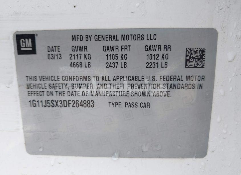 Photo 9 of 2013 Chevrolet Malibu 2LZ (VIN 1G11J5SX3DF264883)