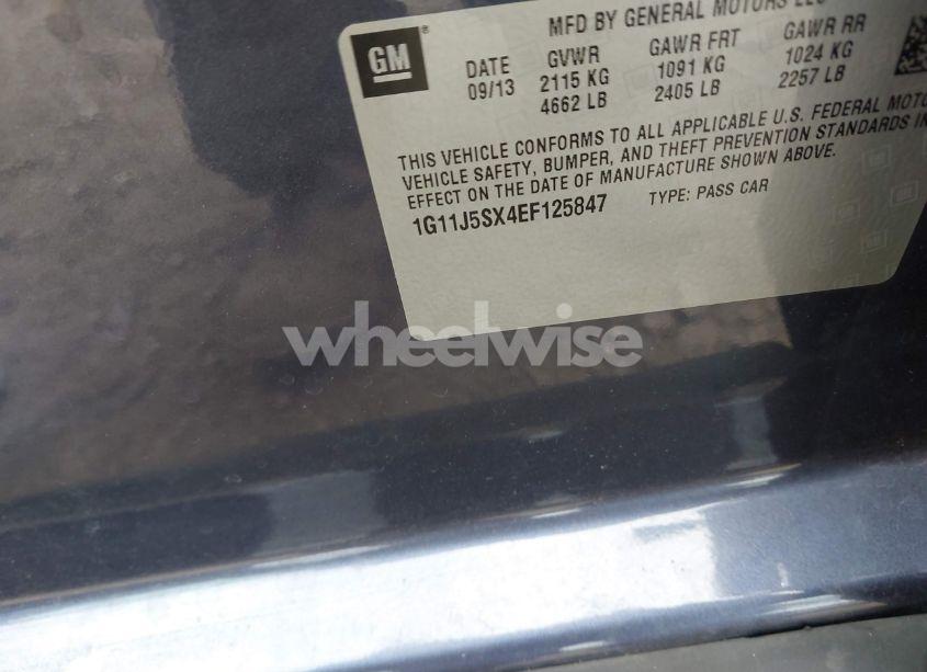 Photo 9 of 2014 Chevrolet Malibu 2LZ (VIN 1G11J5SX4EF125847)