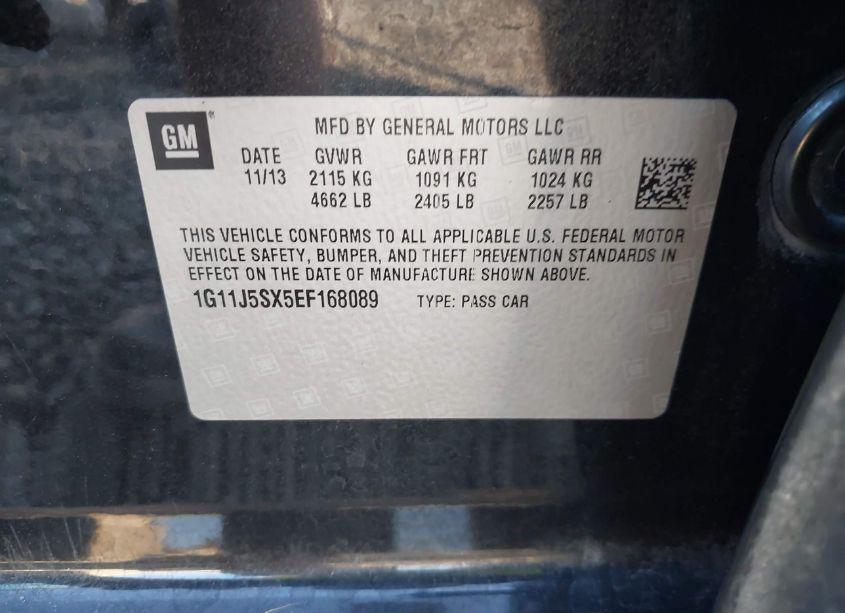 Photo 9 of 2014 Chevrolet Malibu 2LZ (VIN 1G11J5SX5EF168089)