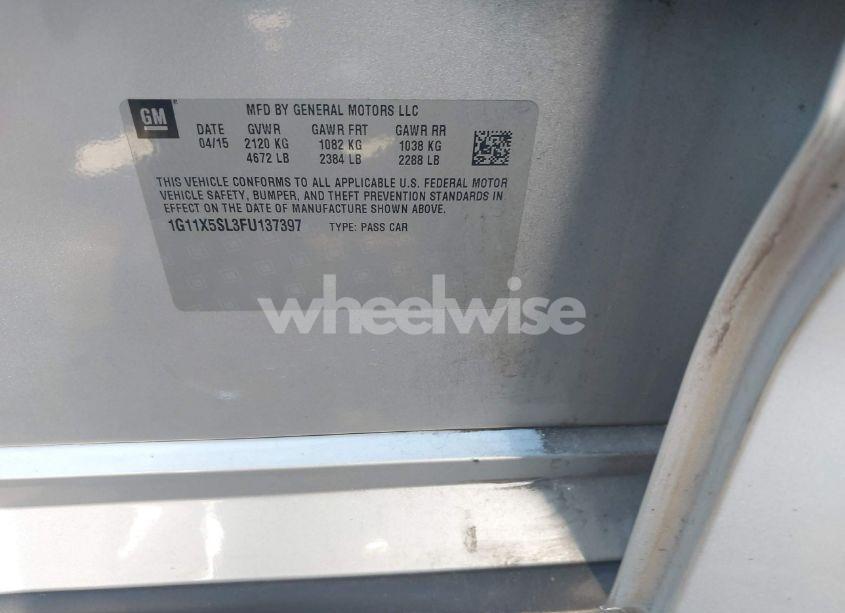 Photo 9 of 2015 Chevrolet Impala 1FL (VIN 1G11X5SL3FU137397)