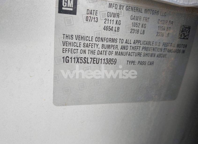 Photo 9 of 2014 Chevrolet Impala 1FL (VIN 1G11X5SL7EU113859)