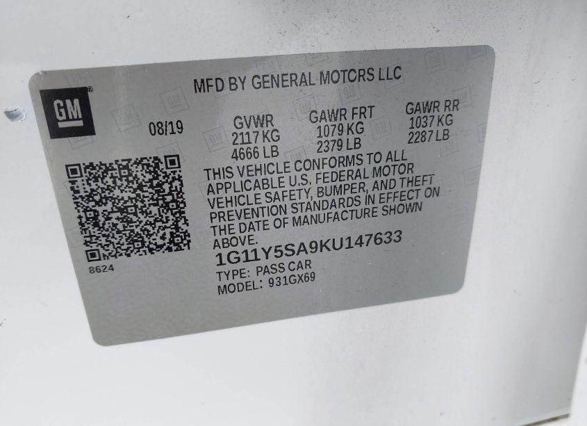 Photo 9 of 2019 Chevrolet Impala LS (VIN 1G11Y5SA9KU147633)