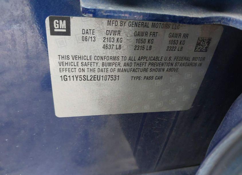 Photo 9 of 2014 Chevrolet Impala 1LS (VIN 1G11Y5SL2EU107531)