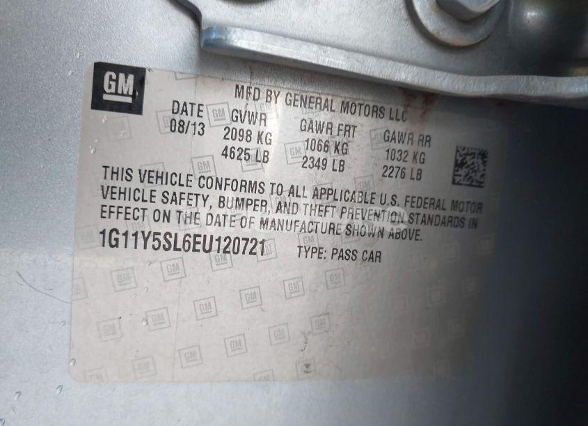 Photo 9 of 2014 Chevrolet Impala 1LS (VIN 1G11Y5SL6EU120721)