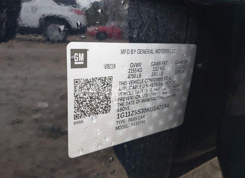 Photo 9 of 2019 Chevrolet Impala LT (VIN 1G11Z5S30KU147194)