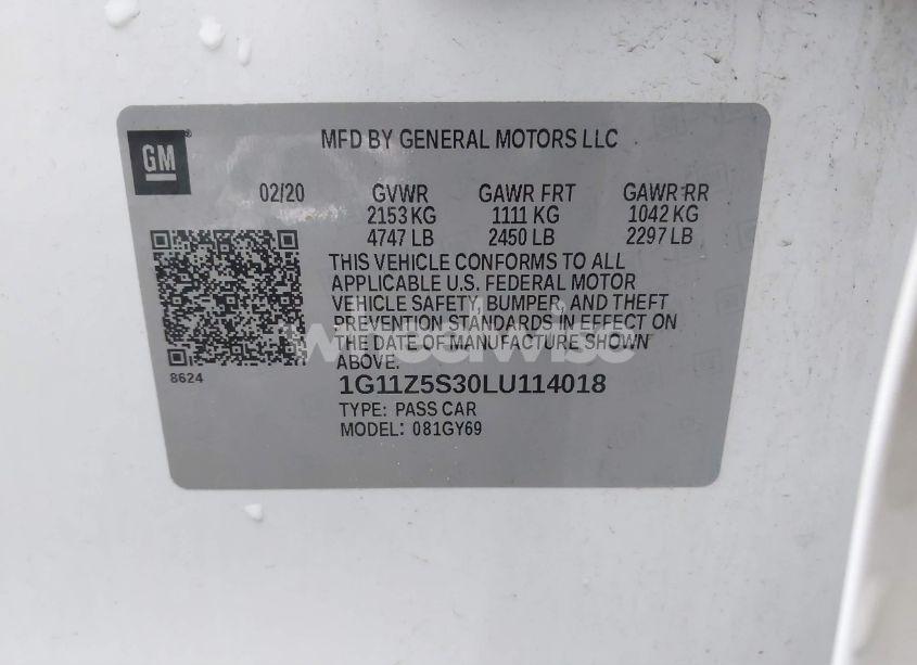 Photo 9 of 2020 Chevrolet Impala FWD LT (VIN 1G11Z5S30LU114018)