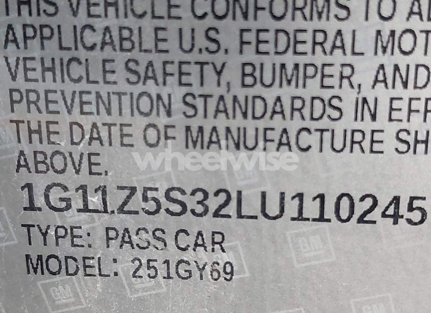 Photo 9 of 2020 Chevrolet Impala FWD LT (VIN 1G11Z5S32LU110245)