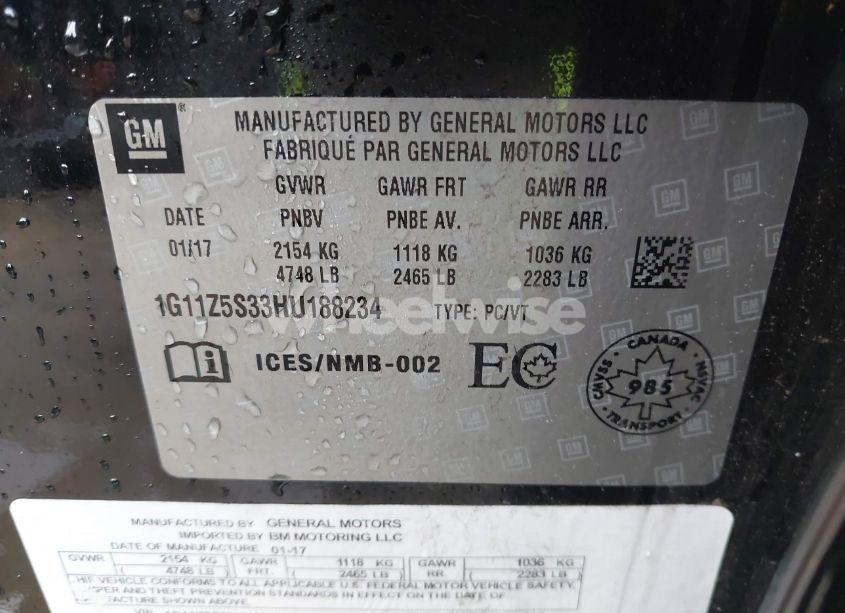 Photo 9 of 2017 Chevrolet Impala LS (VIN 1G11Z5S33HU188234)