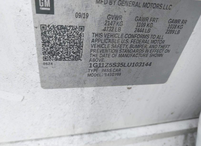 Photo 9 of 2020 Chevrolet Impala FWD LT (VIN 1G11Z5S35LU103144)