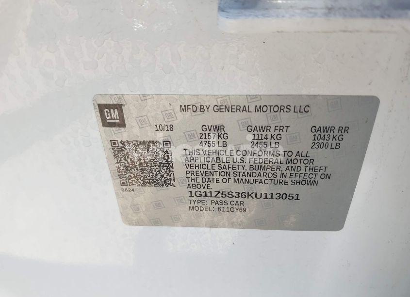 Photo 9 of 2019 Chevrolet Impala LT (VIN 1G11Z5S36KU113051)