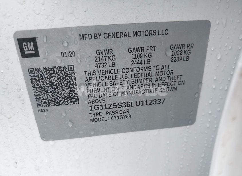 Photo 9 of 2020 Chevrolet Impala FWD LT (VIN 1G11Z5S36LU112337)