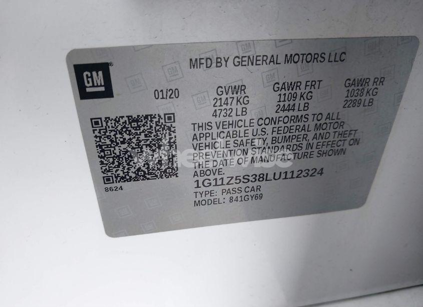 Photo 9 of 2020 Chevrolet Impala FWD LT (VIN 1G11Z5S38LU112324)