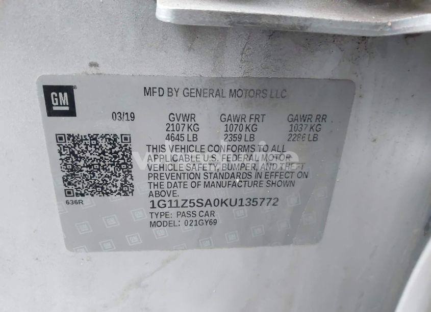 Photo 9 of 2019 Chevrolet Impala LT (VIN 1G11Z5SA0KU135772)