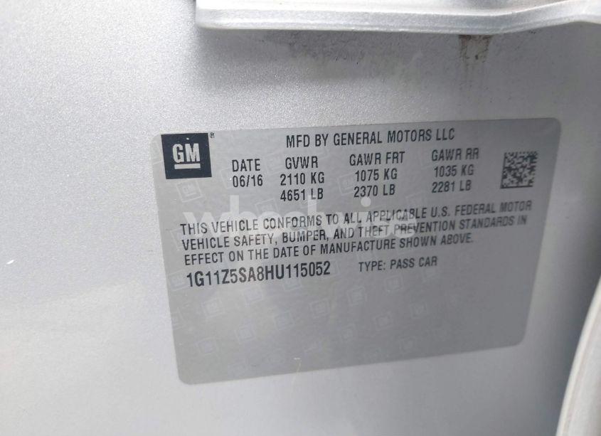 Photo 9 of 2017 Chevrolet Impala LS (VIN 1G11Z5SA8HU115052)