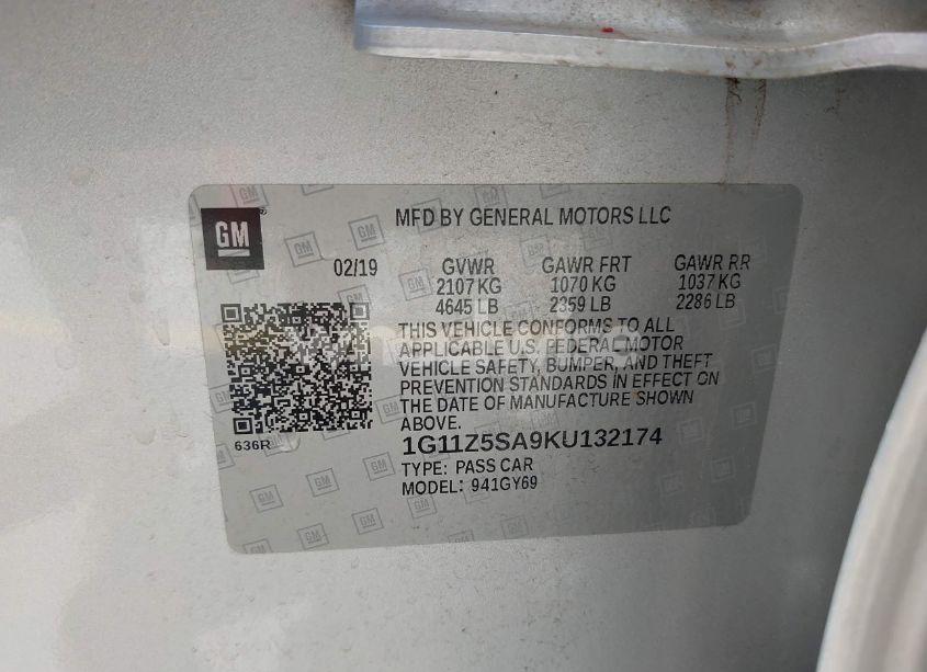 Photo 9 of 2019 Chevrolet Impala LT (VIN 1G11Z5SA9KU132174)