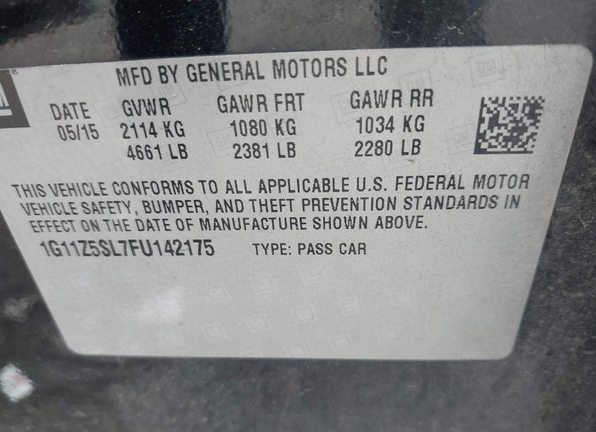 Photo 9 of 2015 Chevrolet Impala LS (VIN 1G11Z5SL7FU142175)