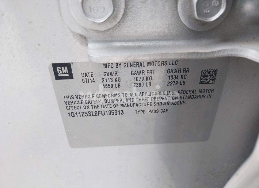 Photo 9 of 2015 Chevrolet Impala LS (VIN 1G11Z5SL8FU105913)