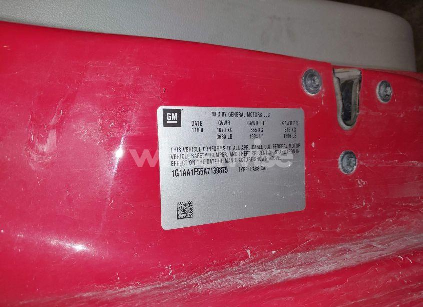 Photo 9 of 2010 Chevrolet Cobalt LS (VIN 1G1AA1F55A7139875)