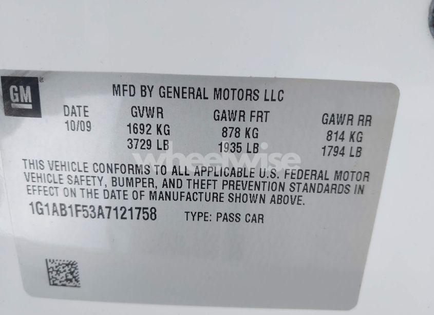 Photo 9 of 2010 Chevrolet Cobalt LS (VIN 1G1AB1F53A7121758)