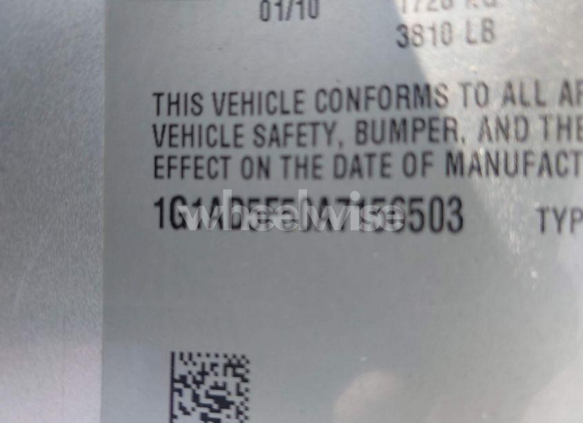 Photo 9 of 2010 Chevrolet Cobalt LT (VIN 1G1AD5F50A7156503)