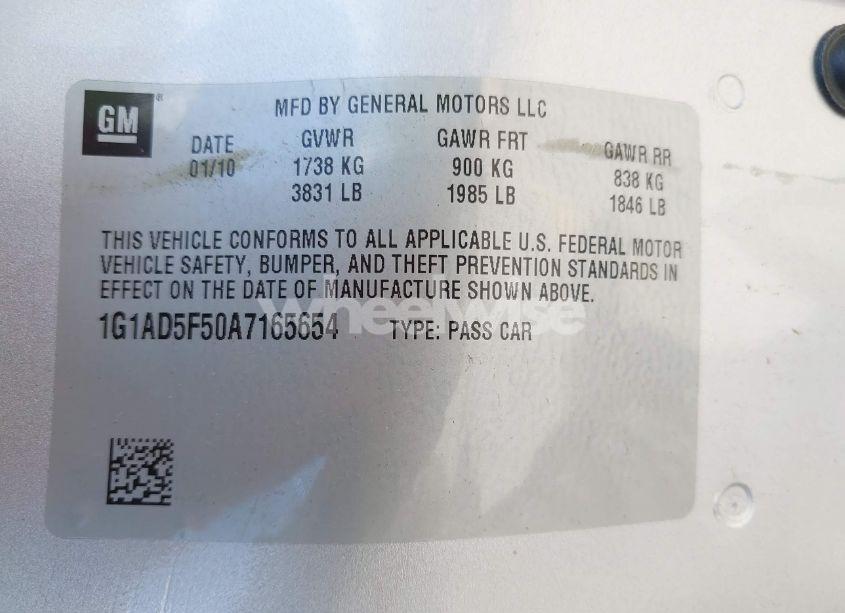 Photo 9 of 2010 Chevrolet Cobalt LT (VIN 1G1AD5F50A7165654)