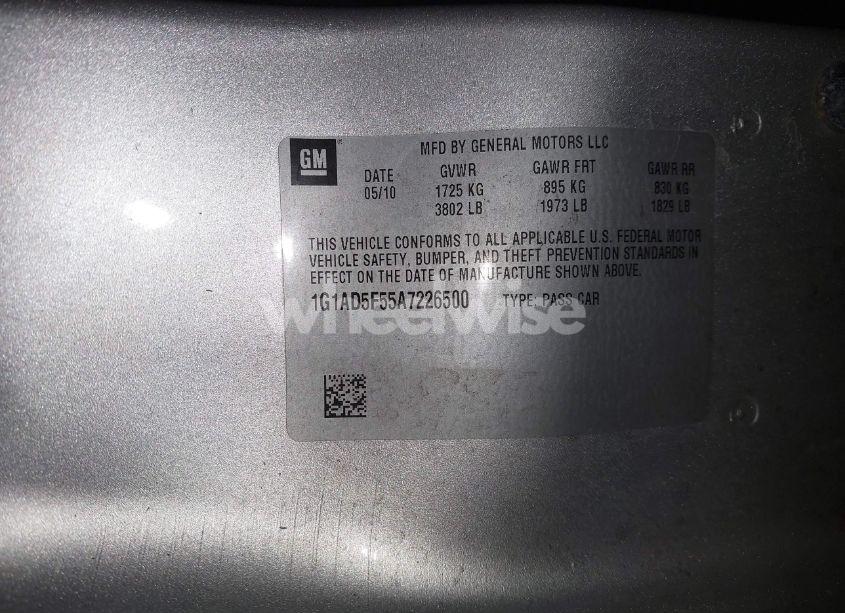 Photo 9 of 2010 Chevrolet Cobalt LT (VIN 1G1AD5F55A7226500)