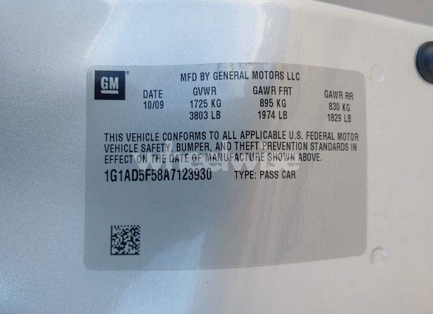 Photo 9 of 2010 Chevrolet Cobalt LT (VIN 1G1AD5F58A7123930)