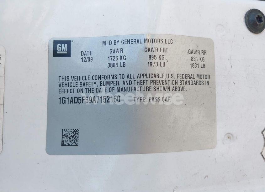 Photo 9 of 2010 Chevrolet Cobalt LT (VIN 1G1AD5F59A7152160)