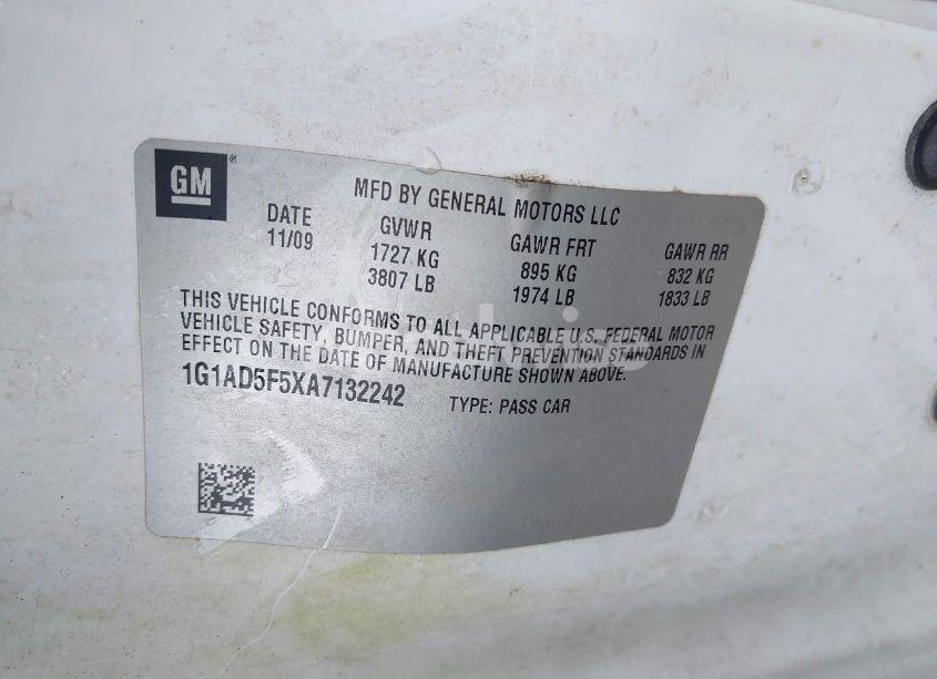 Photo 9 of 2010 Chevrolet Cobalt LT (VIN 1G1AD5F5XA7132242)