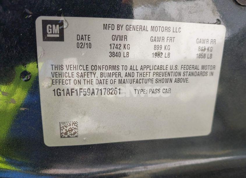 Photo 9 of 2010 Chevrolet Cobalt LT (VIN 1G1AF1F59A7178261)