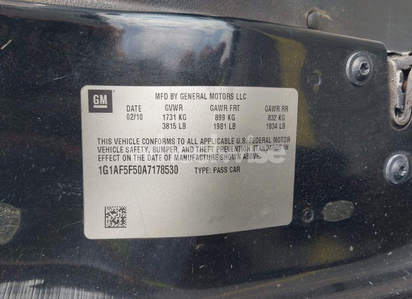 Photo 9 of 2010 Chevrolet Cobalt LT (VIN 1G1AF5F50A7178530)