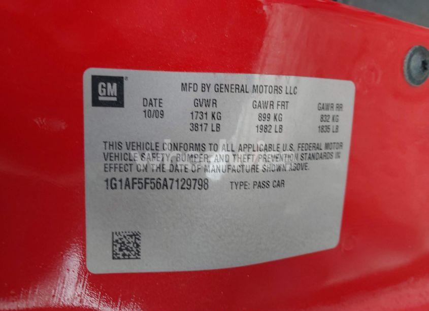 Photo 9 of 2010 Chevrolet Cobalt LT (VIN 1G1AF5F56A7129798)