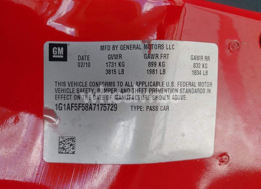 Photo 9 of 2010 Chevrolet Cobalt LT (VIN 1G1AF5F58A7175729)