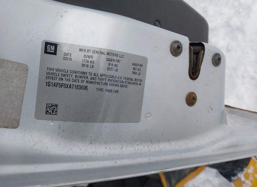 Photo 9 of 2010 Chevrolet Cobalt LT (VIN 1G1AF5F5XA7183606)